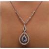 Image 5 : 14KT White Gold 2.73ct Sapphire and Diamond Necklace