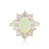 Image 3 : 14KT Yellow Gold 1.48ct Opal and Diamond Ring