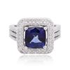 Image 3 : 14KT White Gold 2.90ct Sapphire and Diamond Ring