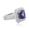 Image 4 : 14KT White Gold 2.90ct Sapphire and Diamond Ring