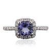 Image 3 : 14KT White Gold 0.92ct Tanzanite and Diamond Ring