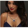 Image 1 : 14KT Two-Tone Gold 10.88ct Tanzanite and Diamond Pendant With Chain