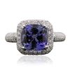 Image 1 : 14KT White Gold 4.18ct Tanzanite and Diamond Ring