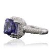 Image 2 : 14KT White Gold 4.18ct Tanzanite and Diamond Ring