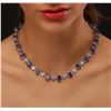 Image 1 : 14KT White Gold 51.10ctw Tanzanite and Diamond Necklace