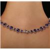 Image 5 : 14KT White Gold 51.10ctw Tanzanite and Diamond Necklace