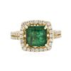 Image 1 : 14KT Yellow Gold 2.98ct Emerald and Diamond Ring