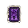 Image 3 : 14KT White Gold 17.74ct Amethyst and Diamond Ring