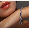 Image 1 : 14KT White Gold 7.90ctw Tanzanite and Diamond Bracelet