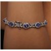 Image 6 : 14KT White Gold 7.90ctw Tanzanite and Diamond Bracelet