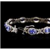 Image 7 : 14KT White Gold 7.90ctw Tanzanite and Diamond Bracelet