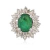 Image 3 : 14KT White Gold 3.02ct Emerald and Diamond Ring