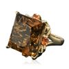 Image 4 : 14KT Yellow Gold 27.71ct Champagne Quartz and Orange Sapphire Ring