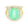 Image 3 : 14KT Yellow Gold 7.22ct Emerald and Diamond Ring