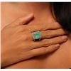 Image 5 : 14KT Yellow Gold 7.22ct Emerald and Diamond Ring