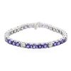 Image 3 : 14KT White Gold 14.28ctw Tanzanite and Diamond Bracelet