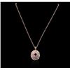 Image 3 : 14KT Rose Gold 2.16ct Tourmaline and Diamond Pendant With Chain