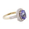 Image 2 : 14KT Yellow Gold 2.91ct Tanzanite and Diamond Ring