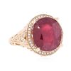 Image 2 : 14KT Rose Gold 6.96ct Ruby and Diamond Ring