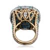 Image 7 : 18KT Two-Tone Gold GIA Certified 39.59ctw Paraiba Tourmaline and Diamond Ring