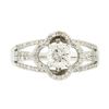Image 1 : 14KT White Gold 0.97ctw Diamond Ring