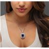 Image 2 : 14KT White Gold GIA Certified 16.65ct Tanzanite and Diamond Pendant With Chain
