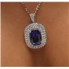 Image 5 : 14KT White Gold GIA Certified 16.65ct Tanzanite and Diamond Pendant With Chain