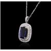 Image 8 : 14KT White Gold GIA Certified 16.65ct Tanzanite and Diamond Pendant With Chain