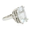 Image 4 : 14KT White Gold 6.97ct Aquamarine and Diamond Ring