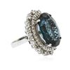 Image 4 : 14KT White Gold 5.63ct Topaz and Diamond Ring