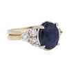 Image 4 : 14KT Yellow Gold 4.06ct Sapphire and Diamond Ring