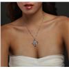 Image 2 : 14KT Two-Tone Gold 1.48ctw Diamond Pendant With Chain