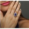 Image 2 : 14KT White Gold 4.16ct Tanzanite and Diamond Ring