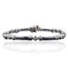 Image 3 : 14KT White Gold 2.38ctw Sapphire and Diamond Bracelet