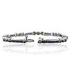 Image 6 : 14KT White Gold 2.38ctw Sapphire and Diamond Bracelet