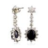 Image 4 : 14KT White Gold 9.42ct Sapphire and Diamond Earrings