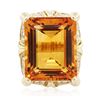 Image 3 : 14KT Yellow Gold 35.61ct Citrine and Diamond Ring