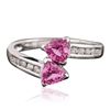 Image 1 : 14KT White Gold 1.05ctw Pink Sapphire and Diamond Ring