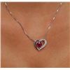 Image 5 : 14KT White Gold GIA Certified 2.83ct Ruby and Diamond Pendant With Chain