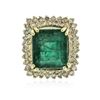 Image 3 : 14KT Yellow Gold 10.90ct Emerald and Diamond Ring