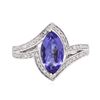 Image 1 : 14KT White Gold 1.57ct Tanzanite and Diamond Ring