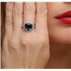 Image 2 : 14KT White Gold 4.22ct Blue Spinel and Diamond Ring