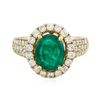 Image 3 : 14KT Yellow Gold 2.35ct Emerald and Diamond Ring