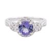 Image 1 : 14KT White Gold 1.51ct Tanzanite and Diamond Ring