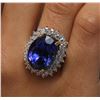 Image 2 : 14KT White Gold GIA Certified 22.13ct Tanzanite and Diamond Ring