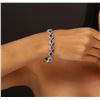 Image 2 : 14KT White Gold 11.40ctw Sapphire and Diamond Bracelet