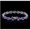 Image 3 : 14KT White Gold 16.66ctw Tanzanite and Diamond Bracelet