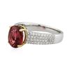 Image 2 : 14KT Two-Tone Gold 2.34ct Tourmaline and Diamond Ring