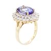 Image 7 : 14KT Yellow Gold 4.79ct Tanzanite and Diamond Ring