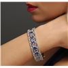 Image 1 : 14KT White Gold 21.12ctw Tanzanite and Diamond Bracelet